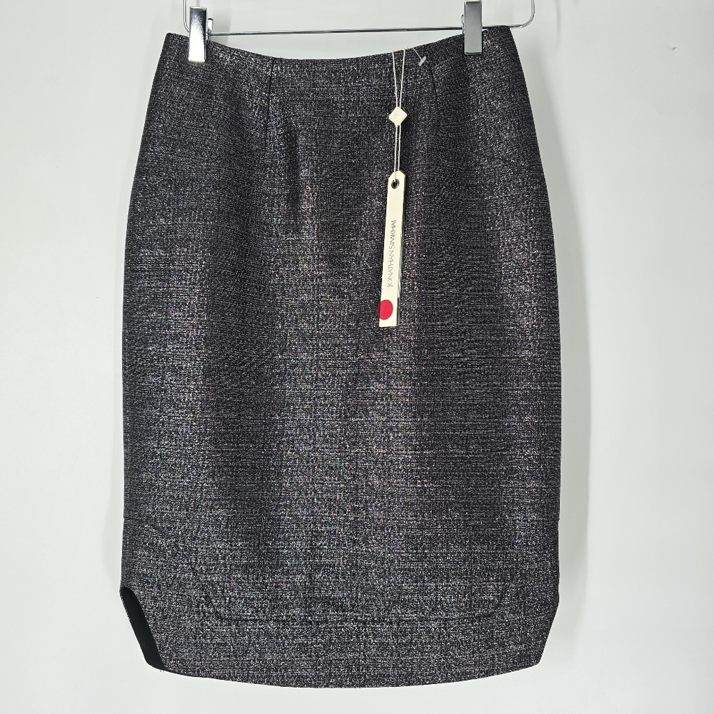 Jonathan Simkhai Metallic Silver Grey Pencil Skirt Size 4 NEW
